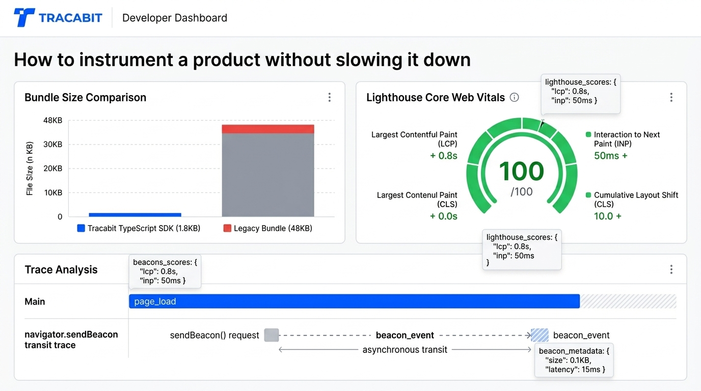 Lightweight SDK performance diagram with fast network transit